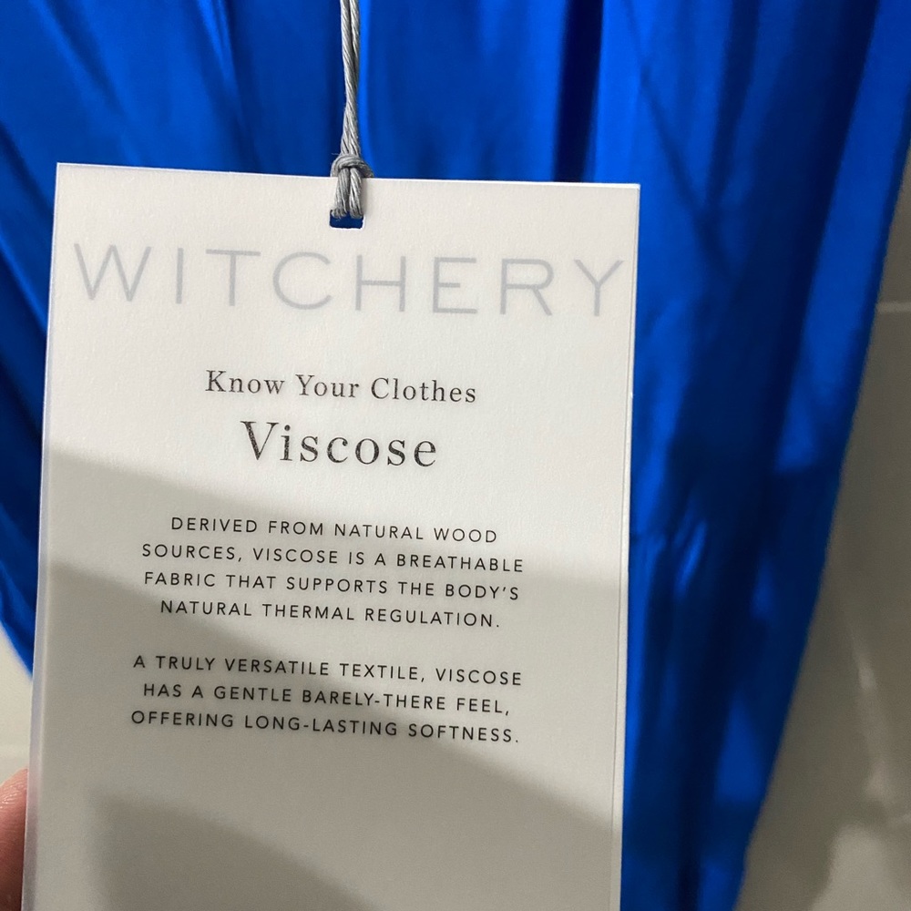 BNWT Witchery Bright Blue Tiered Vneck Dress Size 12 - Picture 2 of 6